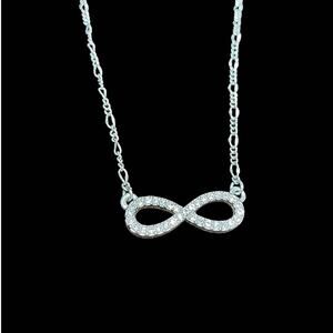 NIB  Lia Sophia Adjustable length Swarovski crystal Infinity Sign necklace